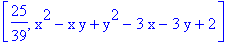[25/39, x^2-x*y+y^2-3*x-3*y+2]